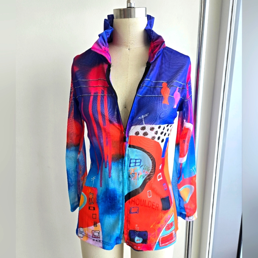 Simply Art by Dolcezza Zip Up Sheer Jacket - NWOT